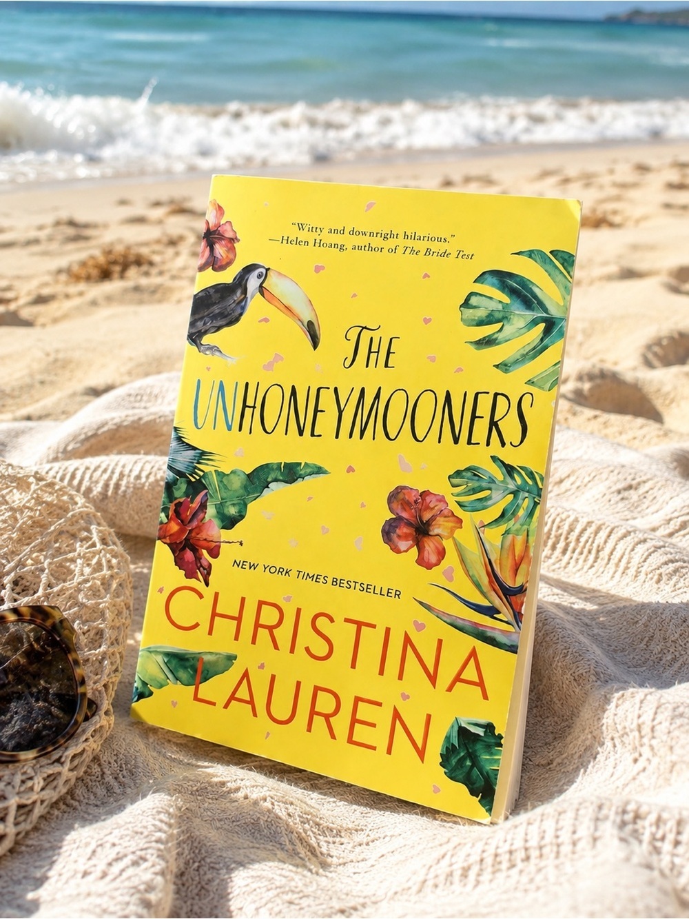 The Unhoneymooners by Christina Lauren - Bright Yellow Floral Paperback